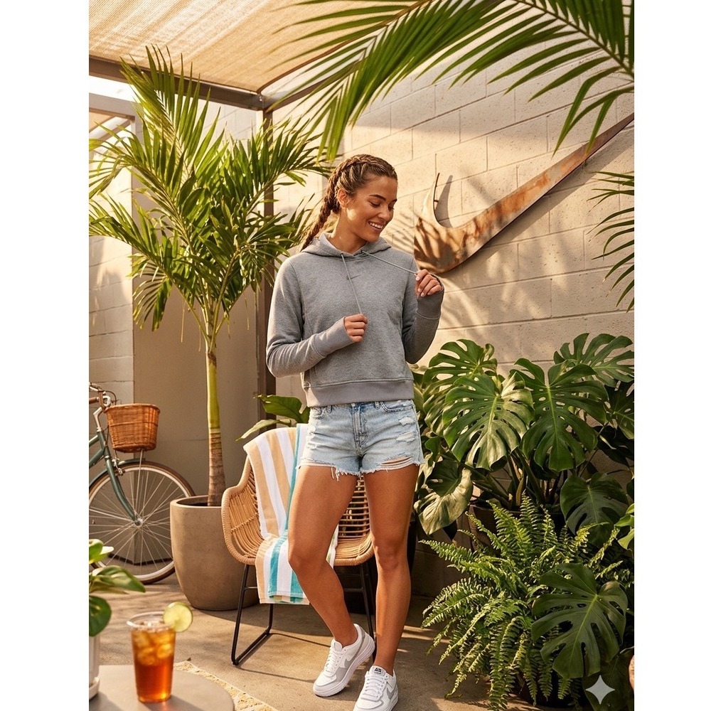 Nike Therma-FIT Womens Cropped Training Hoodie Grey sporty XS NWT
